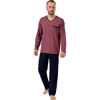 Pánské pyžamo Pánské pyžamo Carl 995/01 HOTBERG Barva/Velikost: bordo (vínová) / XXL
