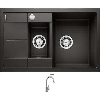Granitový dřez SET Blanco METRA 6 S Compact černá s excentrem 525925 + Blanco MIDA-S chrom 521454