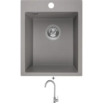 Granitový dřez Granitový dřez SET Laveo CHICHI hliníková + Laveo BONA BAB 268D nerez