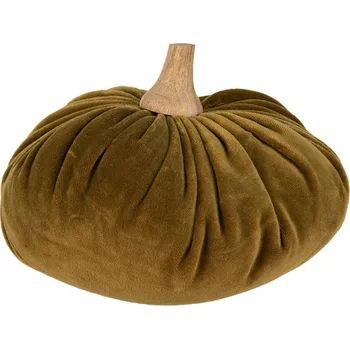 Bytová dekorace Zelená textilní dekorace dýně Pumpkin XL - Ø 20*14 cm