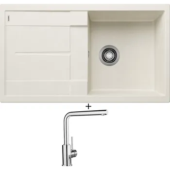 Granitový dřez Granitový dřez SET Blanco METRA 5 S bílá soft 527110 + Blanco MILA chrom 519414