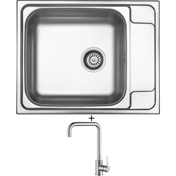 Kuchyňský dřez Nerezový dřez SET Sinks GRAND 630 V nerez matný + Laveo BONA BAB 265D nerez
