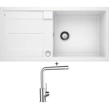 Granitový dřez Granitový dřez SET Blanco METRA XL 6 S bílá + excentrické ovládání + Blanco MILA chrom 519414