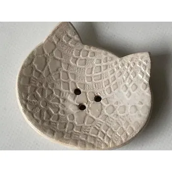 Mýdlenka Keramická mýdlenka Kočka 9 cm, 02 (Mýdlenka s kočkou, kočka)