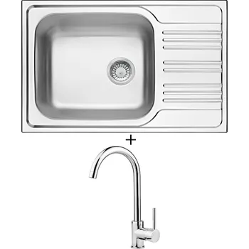 Nerezový dřez Nerezový dřez SET Deante XYLO ZEX 011B nerez + Deante ASTER 062 M chrom