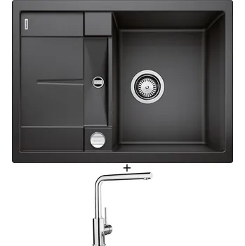 Granitový dřez Granitový dřez SET Blanco METRA 45 S Compact antracit + excentrické ovládání + Blanco MILA chrom 519414