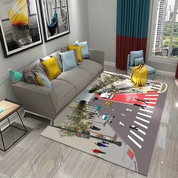 Koberec Barevný dětský dopravní koberec - 3,60x90cm