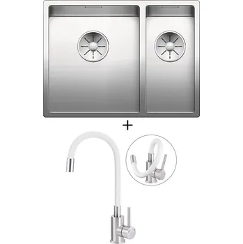 Nerezový dřez Nerezový dřez SET Blanco CLARON 340/180-IF nerez hedvábný lesk 521607 + Deante NEO LUNO BOC W720 nerez