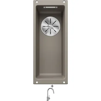 Kuchyňský dřez Dřez pod desku SET Blanco SUBLINE 160-U tarufo 523403 + Blanco MIDA-S chrom 521454