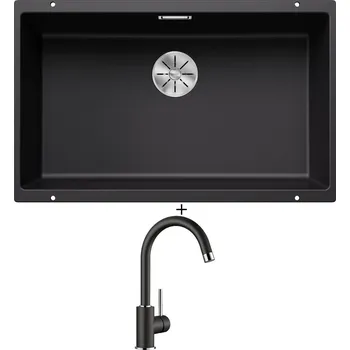 Granitový dřez Dřez pod desku SET Blanco SUBLINE 700 U černá 526001 + Blanco MIDA černá 526145