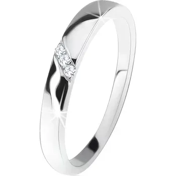 Prsten Prsten ze stříbra 925, diagonální pás čirých zirkonů - Velikost: 58