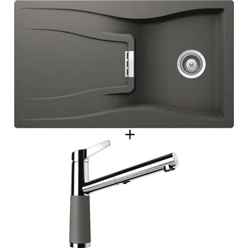 Granitový dřez Granitový dřez SET Schock WATERFALL D-100 Silverstone + Schock SC-510 554120 Silverstone