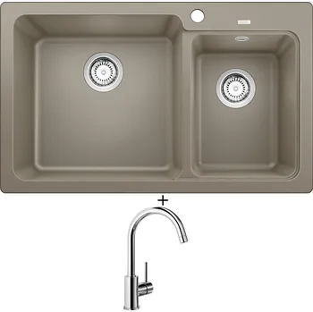 Granitový dřez SET Blanco NAYA 8 tartufo 519652 + Blanco MIDA chrom 517742