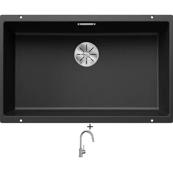 Granitový dřez Dřez pod desku SET Blanco SUBLINE 700 U antracit 523442 + Blanco MIDA-S chrom 521454