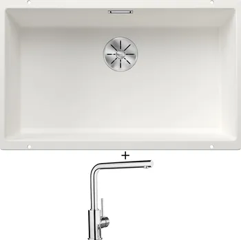 Granitový dřez Dřez pod desku SET Blanco SUBLINE 700 U bílá 523446 + Blanco MILA chrom 519414