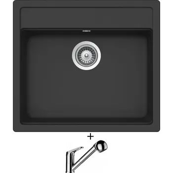 Granitový dřez Granitový dřez SET Schock MONO N-100 Dusk + Schock COSMO 525122 chrom
