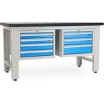 Dílenský stůl Solid MDF-43, 150 cm, 2 závěsné boxy, černá