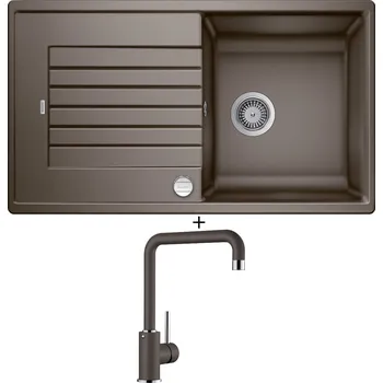 Kuchyňský dřez Granitový dřez SET Blanco ZIA 5 S kávová s excentrem + Blanco MILI kávová 523111