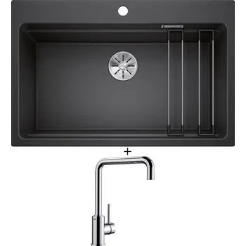 Granitový dřez Granitový dřez SET Blanco ETAGON 8 antracit 525187 + Blanco MILI chrom 519413