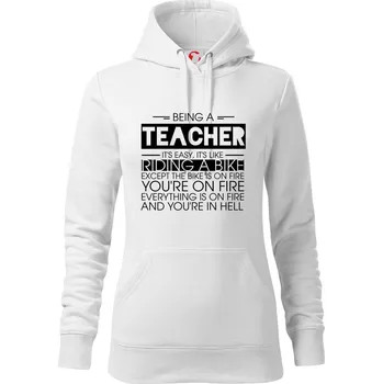 Dámská mikina Being a teacher - bike - Mikina dámská Cape s kapucí - XS ( Bílá )