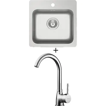 Nerezový dřez Nerezový dřez SET Pyramis ZERIA (46x45) 1B nerez + Pyramis BELLO chrom