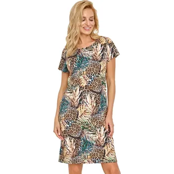 Dámská noční košile Dámská vzorovaná noční košile Naomi 2886/31 Taro Barva/Velikost: béžová / M