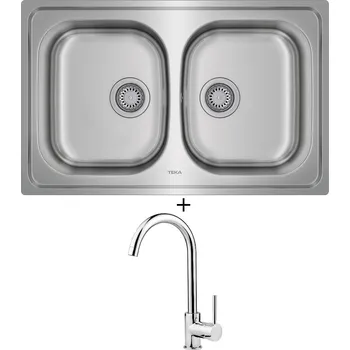 Nerezový dřez Nerezový dřez SET Teka UNIVERSE 80 T-XN 2B X nerez + Deante ASTER 062 M chrom