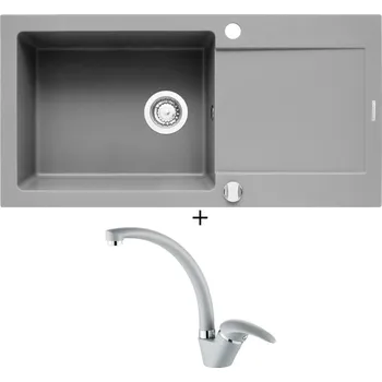 Granitový dřez Granitový dřez SET Pyramis MIDO (100x50) 1B 1D šedá + Pyramis OSSIA šedá