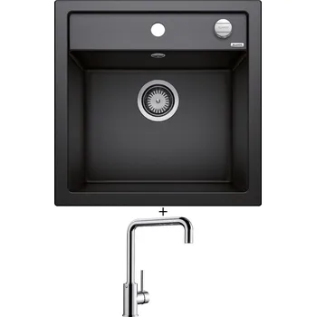 Granitový dřez Granitový dřez SET Blanco DALAGO 5 antracit s excentrem 518521 + Blanco MILI chrom 519413