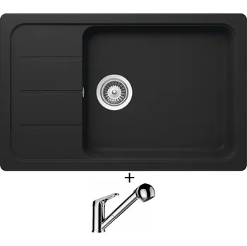 Granitový dřez Granitový dřez SET Schock FORMHAUS D-100LS Onyx + Schock COSMO 525122 chrom