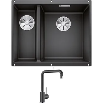 Granitový dřez Dřez pod desku SET Blanco SUBLINE 340/160 U antracit 523558 + Blanco MILI antracit 523103