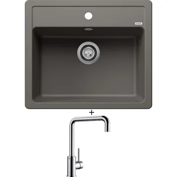 Kuchyňský dřez Granitový dřez SET Blanco LEGRA 6 šedá vulkán 527269 + Blanco MILI chrom 519413