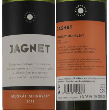 Víno Muškát moravský 0.75 l - suché jakostní MVO - Karpatská Perla