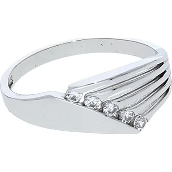 Prsten Goldstore Stříbrný prořezávaný prsten se zirkony Velikost: 56