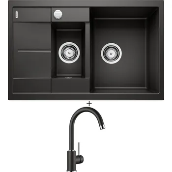 Granitový dřez Granitový dřez SET Blanco METRA 6 S Compact černá s excentrem 525925 + Blanco MIDA černá 526145