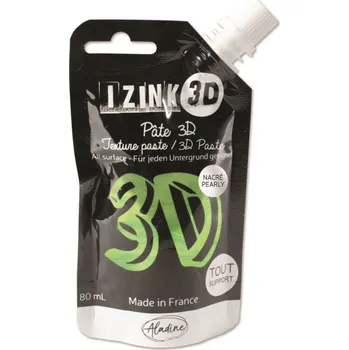 Výtvárné potřeby Aladine Reliéfní pasta Aladine Izink 3D, 80 ml - cactus, perleťová sv. zelená