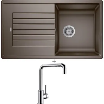 Kuchyňský dřez Granitový dřez SET Blanco ZIA 5 S kávová 520519 + Blanco MILI chrom 519413