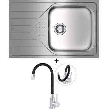 Nerezový dřez Nerezový dřez SET Teka UNIVERSE 50 T-XP 1B D MAX X nerez + Deante NEO LUNO BOC B720 nerez