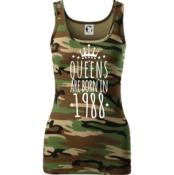 Queens are born in 1988 - Dámské Maskáčové tílko - S ( Hnědý maskáč )