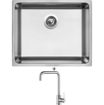 Nerezový dřez Nerezový dřez SET Sinks BLOCK 540 V 1mm kartáčovaný + Laveo BONA BAB 265D nerez