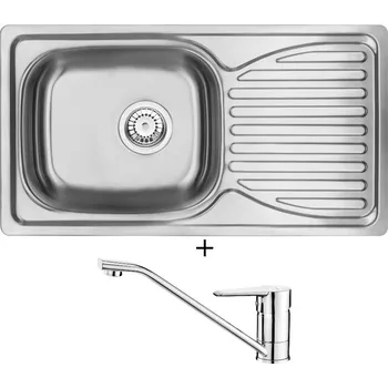 Nerezový dřez Nerezový dřez SET Deante DOPPIO ZEN 0113 nerez + Deante CORIO BFC 060M chrom