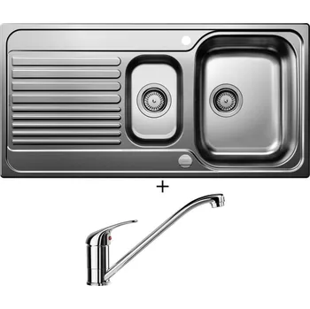 Nerezový dřez Nerezový dřez SET Blanco TIPO II 6 S nerez přírodní lesk s excentrem 526621 + Blanco DARAS chrom 517720