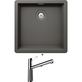 Granitový dřez Dřez pod desku SET Schock GREENWICH N-100 U Silverstone + Schock SC-510 554120 Silverstone