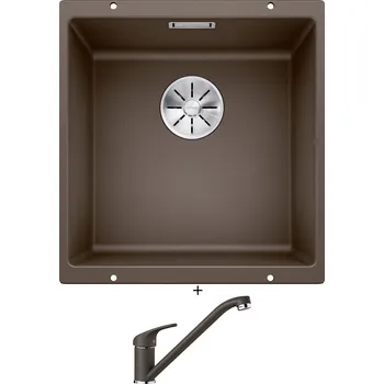 Kuchyňský dřez Dřez pod desku SET Blanco SUBLINE 400 U kávová 523431 + Blanco DARAS kávová 517729