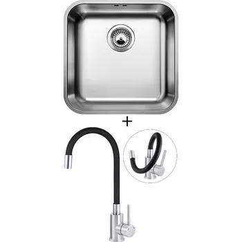 Nerezový dřez Dřez pod desku SET Blanco SUPRA 400-U nerez kartáčovaný 518201 + Deante NEO LUNO BOC B720 nerez