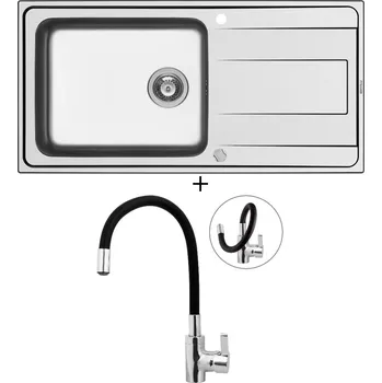 Nerezový dřez Nerezový dřez SET Pyramis ALEA PLUS (100x50) 1B 1D nerez + Pyramis FLESSI černá