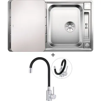 Nerezový dřez Nerezový dřez SET Blanco AXIS III 45 S-IF nerez hedvábný lesk s excentrem 522102 + Deante NEO LUNO BOC B720 nerez