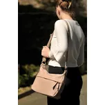 Kožená kabelka 6422 světle růžová - pudrová, MAXFLY