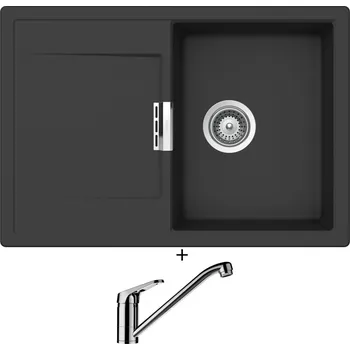 Kuchyňský dřez Granitový dřez SET Schock MONO D-100S Dusk + Schock COSMO 525001 chrom