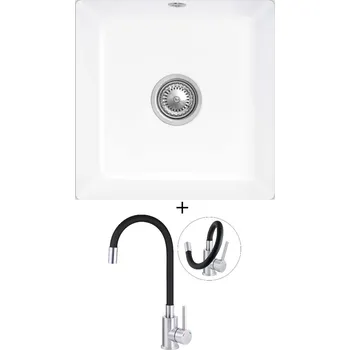 Keramický dřez Keramický dřez SET Villeroy &amp; Boch Subway 440 keramika bílá + Deante NEO LUNO BOC B720 nerez